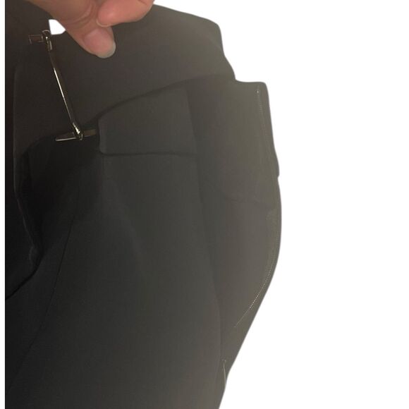 Cache Overlay Wide Leg Pants Size 4 Y2K Slit Black NWT Statement Trousers - Picture 14 of 16